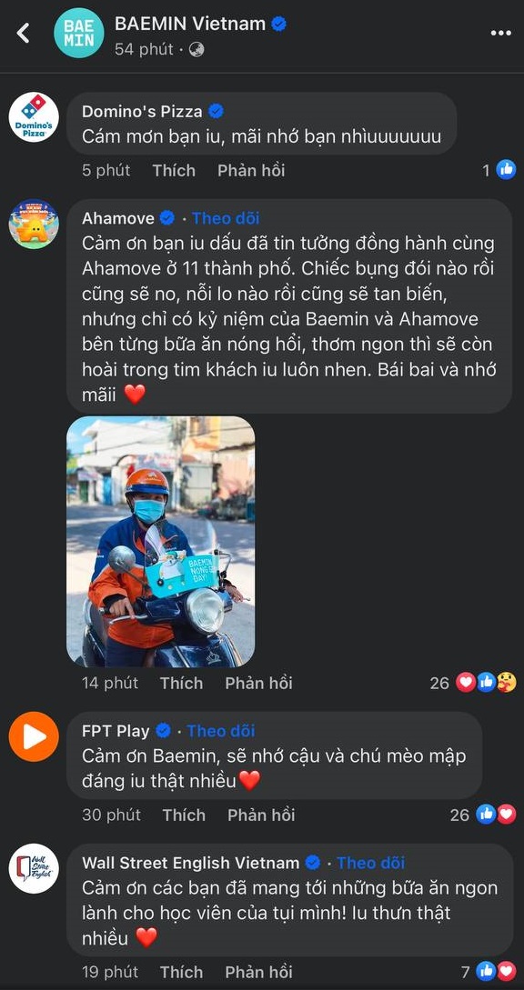 Hàng loạt thương hiệu ăn uống nổi tiếng nói lời chia tay BAEMIN, cư dân mạng cũng ngập tràn trong tiếc nuối - Ảnh 3.