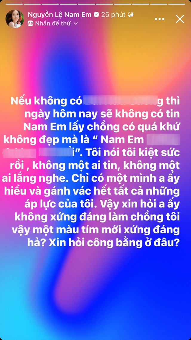 Quá khứ không đẹp của chồng sắp cưới gây xôn xao, Nam Em đăng đàn giữa đêm: Tôi kiệt sức rồi nhưng không ai tin - Ảnh 1.