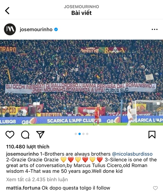 Mourinho ngừng im lặng, gửi thông điệp đến người hâm mộ Roma - Ảnh 2.