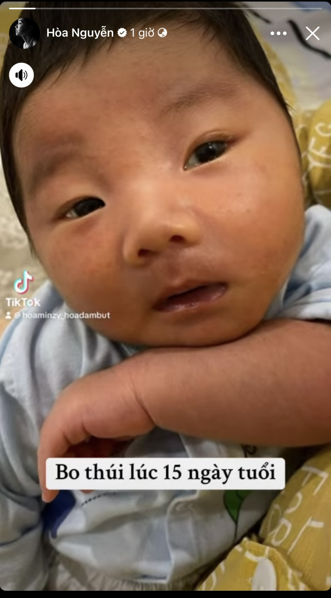 Hoà Minzy khoe ảnh hiếm con trai lúc 15 ngày tuổi, hiện tại lớn phổng phao thấy rõ - Ảnh 2.