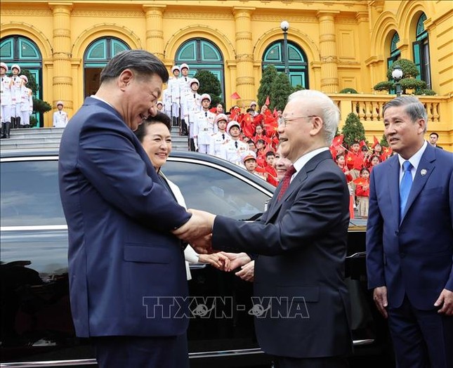 Tổng Bí thư Nguyễn Phú Trọng chủ trì lễ đón Tổng Bí thư, Chủ tịch Trung Quốc Tập Cận Bình - Ảnh 15.