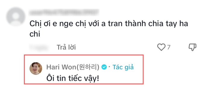 Lại vướng tin đồn đã chia tay Trấn Thành, Hari Won lên tiếng nói vỏn vẹn 4 chữ - Ảnh 1.