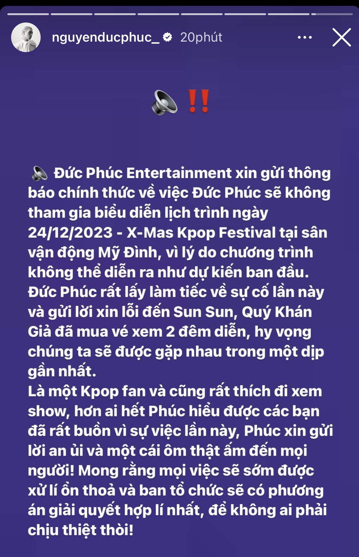 Đến lượt Chi Pu, Đức Phúc thông báo hủy show Kpop: Toàn bộ sao Việt chính thức rút khỏi concert Giáng sinh tại Hà Nội!- Ảnh 3.