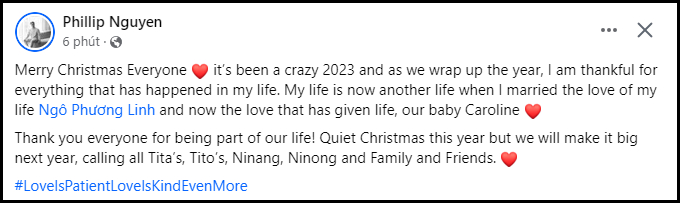 Thiếu gia Phillip Nguyễn tổng kết năm 2023, lần đầu chia sẻ về cuộc sống sau khi kết hôn với Linh Rin và cột mốc đón ái nữ- Ảnh 3.
