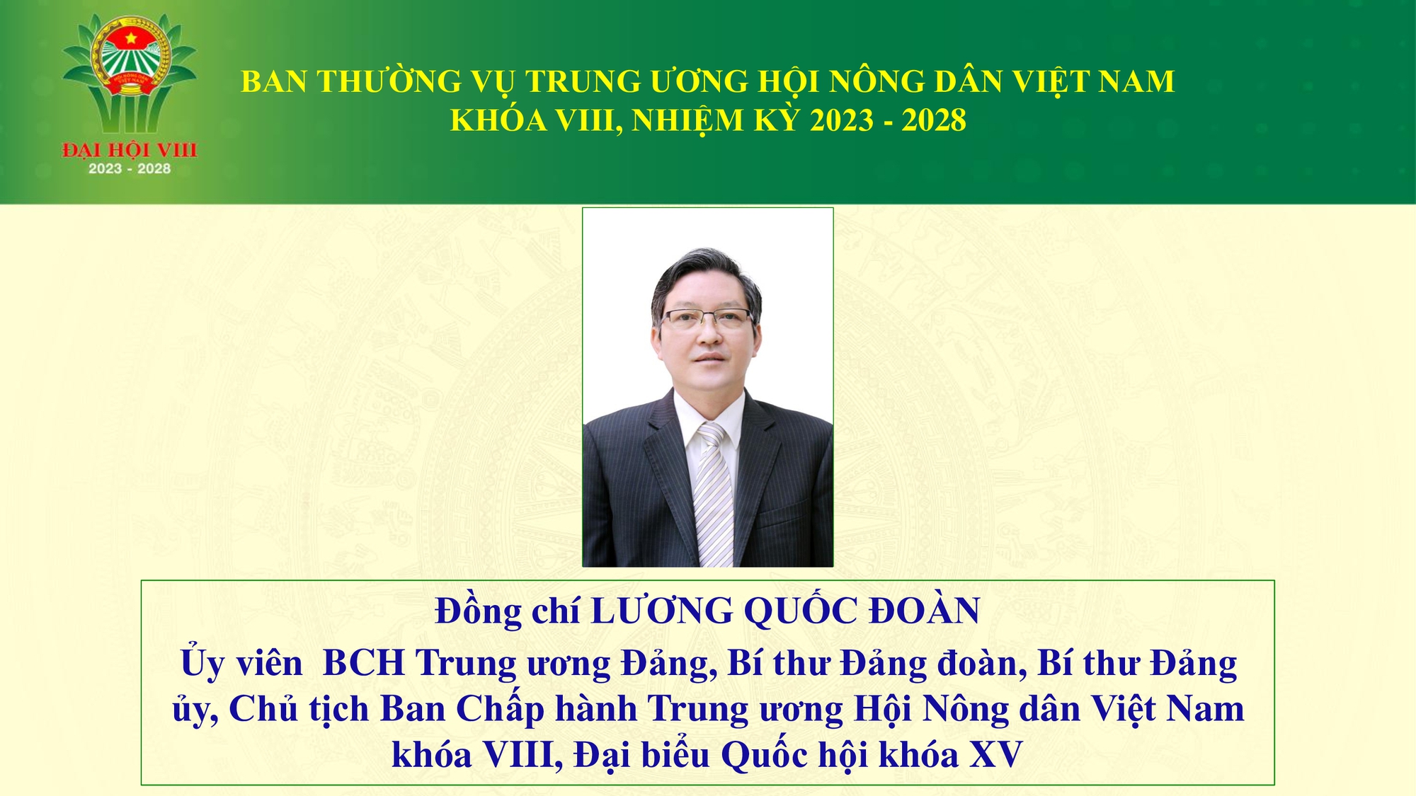 Danh sách  Ban Thường vụ Trung ương Hội Nông dân Việt Nam khoá VIII- Ảnh 1.