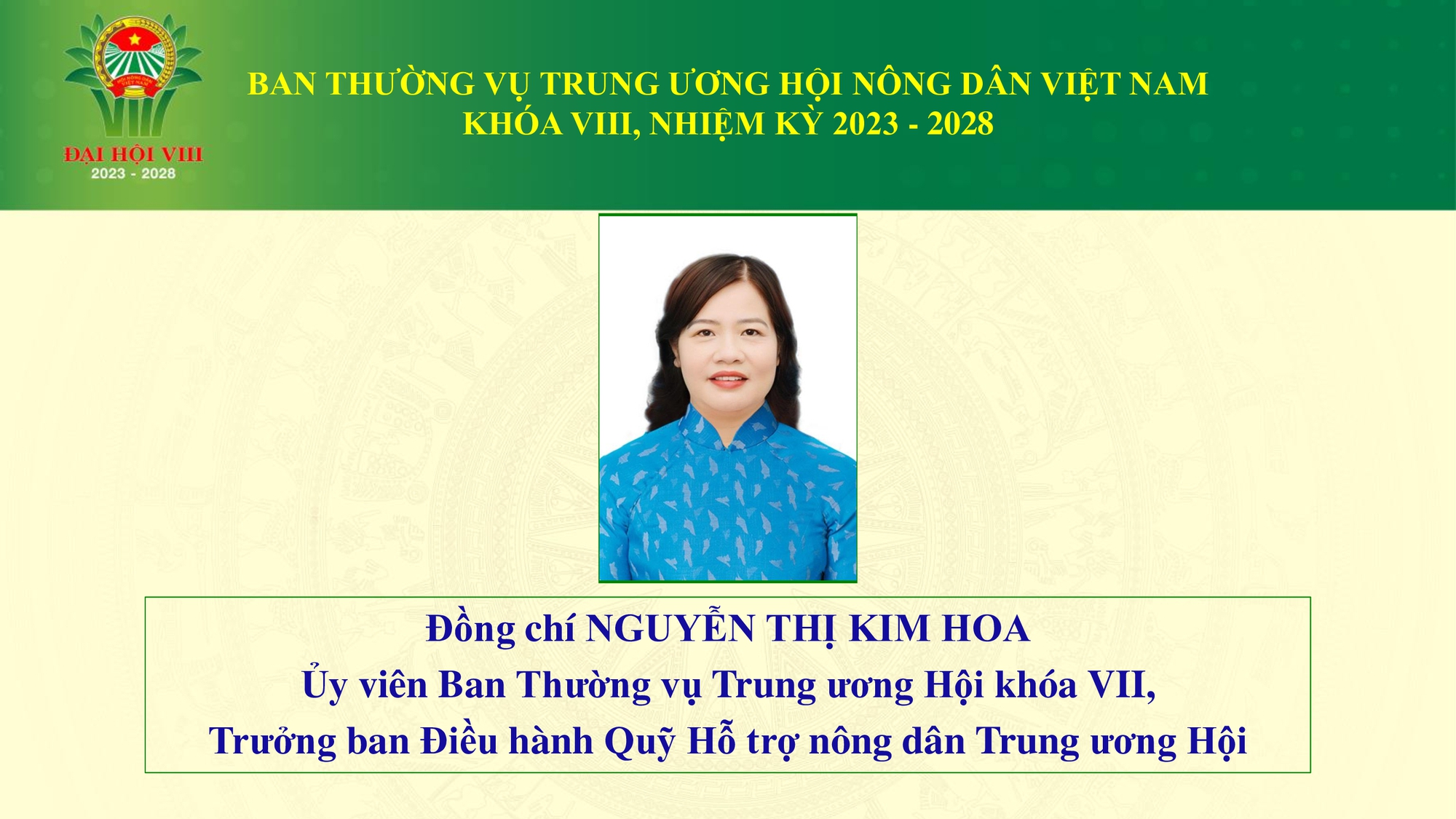 Danh sách  Ban Thường vụ Trung ương Hội Nông dân Việt Nam khoá VIII- Ảnh 10.
