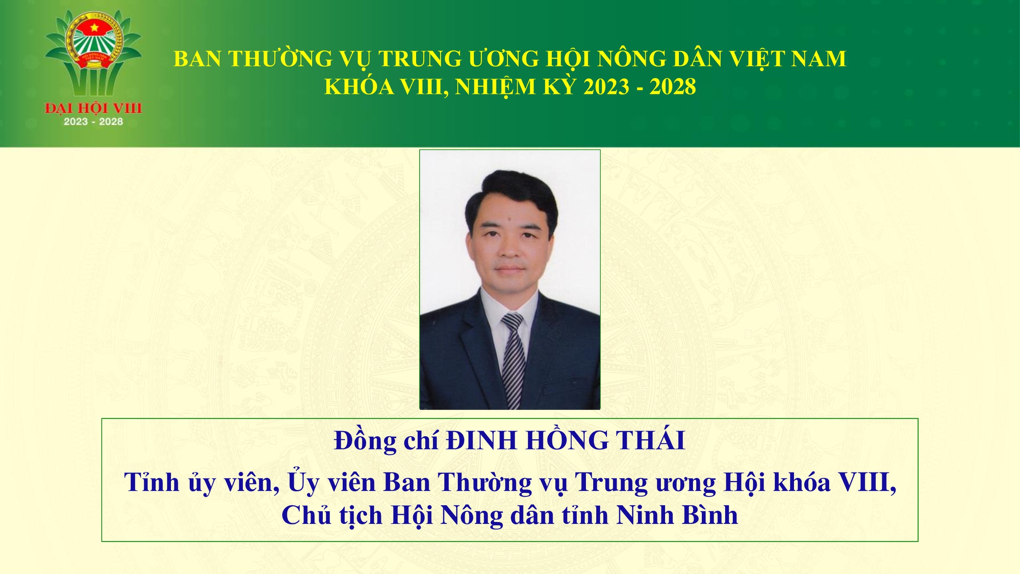 Danh sách  Ban Thường vụ Trung ương Hội Nông dân Việt Nam khoá VIII- Ảnh 14.