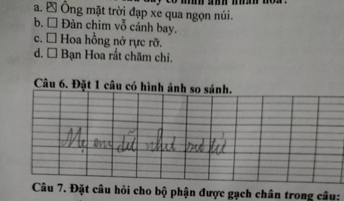 "Sang chấn" với bài tập tiếng Việt của học sinh lớp 3: Chú gà trống ngáy to như con lợn, nhưng đến đoạn tả cây đào mới cười ná thở- Ảnh 2.