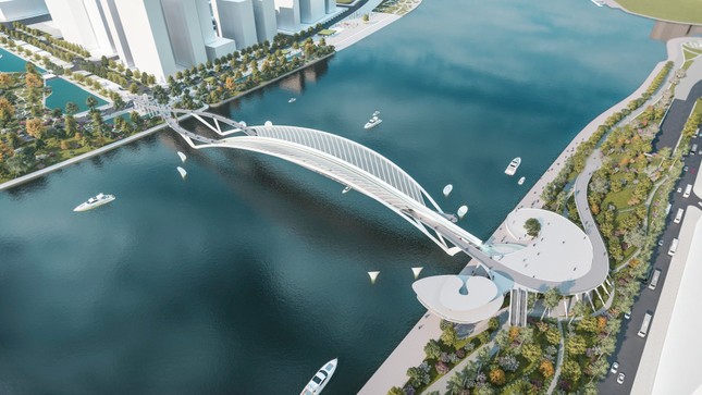 Cầu đi bộ nghìn tỷ vượt sông Sài Gòn, quy mô khủng nhất Việt Nam được thiết kế thế nào? - Ảnh 2.