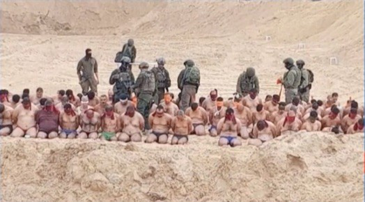 Bức ảnh quân đội Israel bắt một loạt người bị lột đồ ở Dải Gaza gây phản ứng mạnh - Ảnh 1.