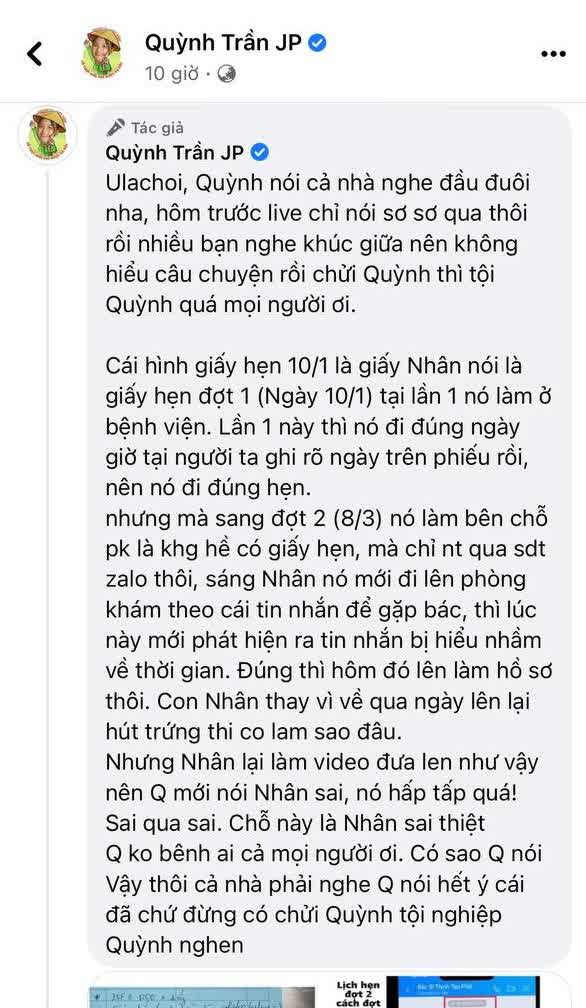 Quỳnh Trần JP tiếp tục phân bua sau khi nói bác sĩ Thịnh sai với bà Nhân, netizen ngán ngẩm: Càng nói càng thấy không đúng - Ảnh 2.