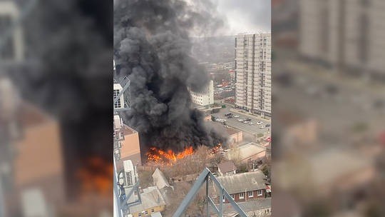 Nga: Tòa nhà của Cơ quan An ninh Liên bang bốc cháy dữ dội - Ảnh 1.