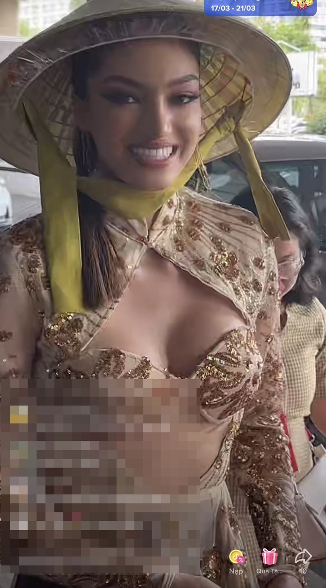 Mỹ nhân Thái Lan thuộc đoàn Miss Grand gây tranh cãi khi mặc áo dài xuyên thấu, hở vòng 1 đến Việt Nam - Ảnh 5.