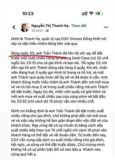 Quản lý Trấn Thành lên tiếng về ồn ào ‘bao nguyên rạp’, dân mạng vẫn công kích vì chi tiết này