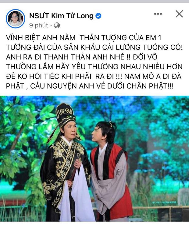  Ngọc Huyền, Kim Tử Long và làng nghệ thuật bàng hoàng và đau xót trước sự ra đi của ông hoàng cải lương Vũ Linh - Ảnh 5.