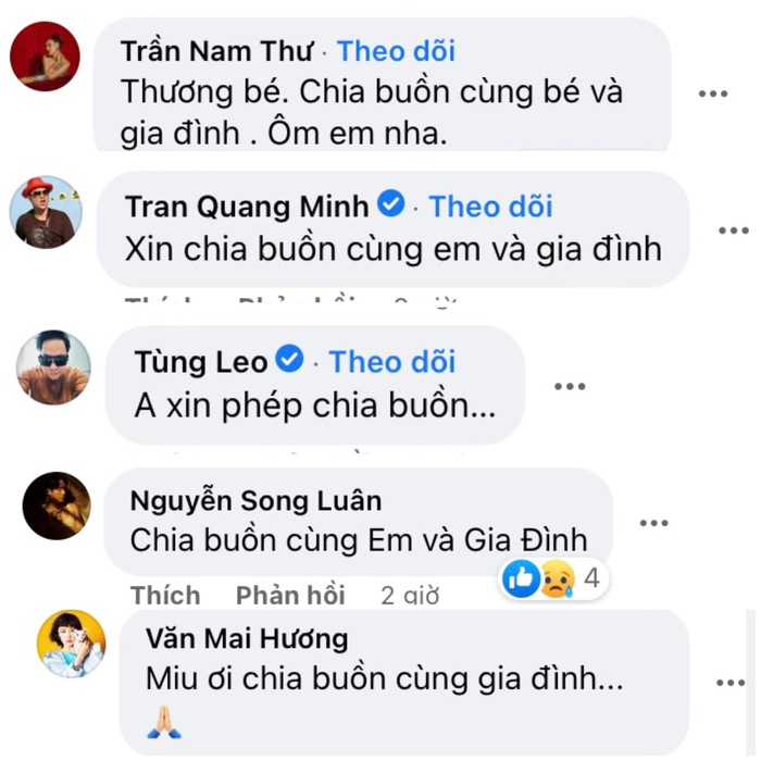 Ba của Miu Lê qua đời, dàn sao đồng loạt gửi lời chia buồn - Ảnh 2.