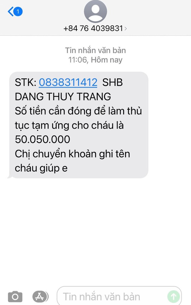 Một phụ huynh công khai số tài khoản và điện thoại của đối tượng tự nhận là thầy thể dục, thông báo con té xỉu hôn mê để lừa tiền - Ảnh 1.