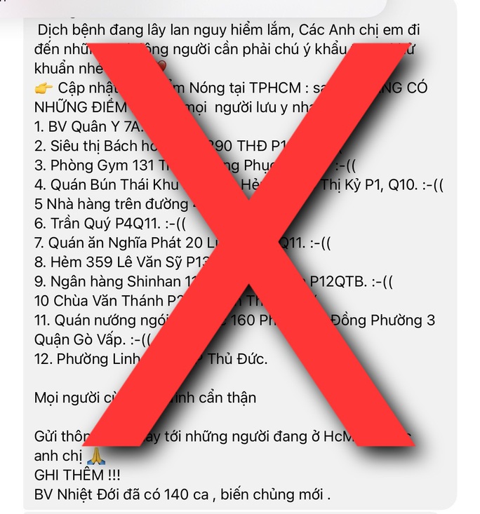 Sở Y tế TP HCM bác bỏ thông tin các điểm nóng COVID-19 trên địa bàn - Ảnh 2.