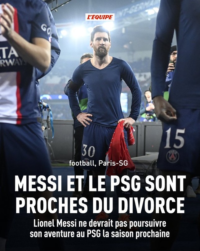 Báo L’Equipe: ‘Hết mùa này, Messi sẽ rời PSG’