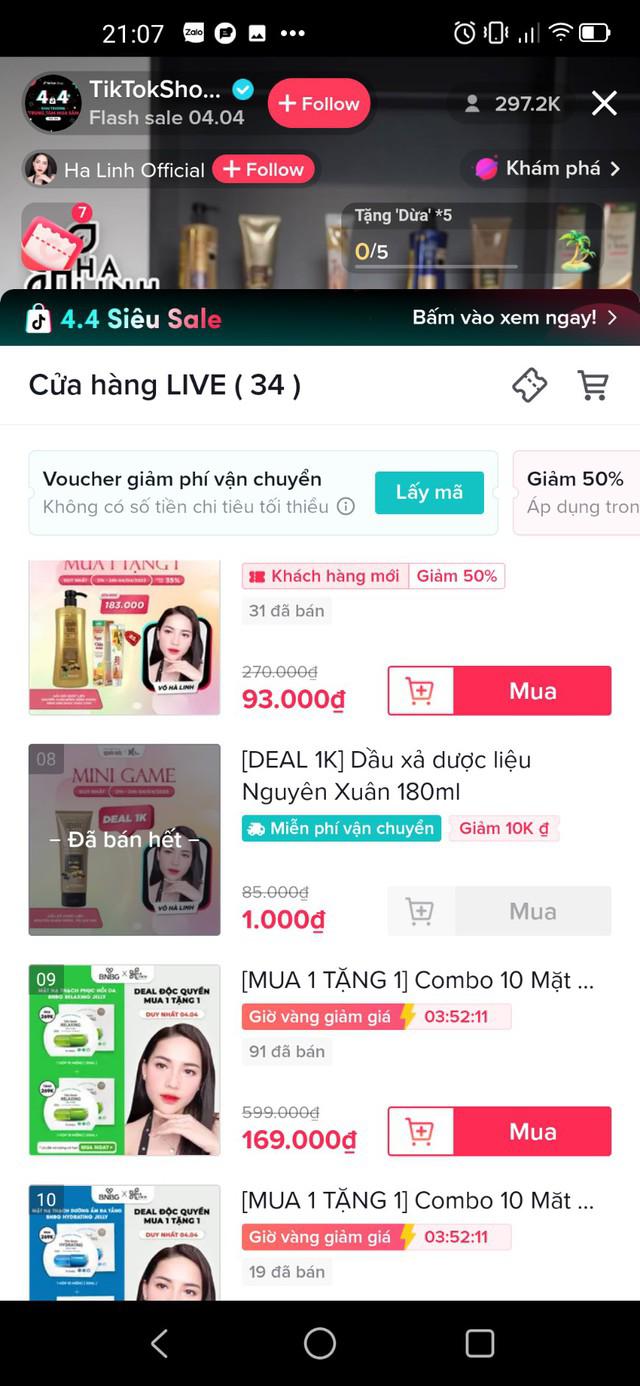 Chiến thần Hà Linh xô đổ kỷ lục bán hàng trên nền tảng livestream tiktok của chính mình: 10 phút có hơn 287k mắt xem, rất nhiều sản phẩm đã bán hết trong nháy mắt - Ảnh 1.