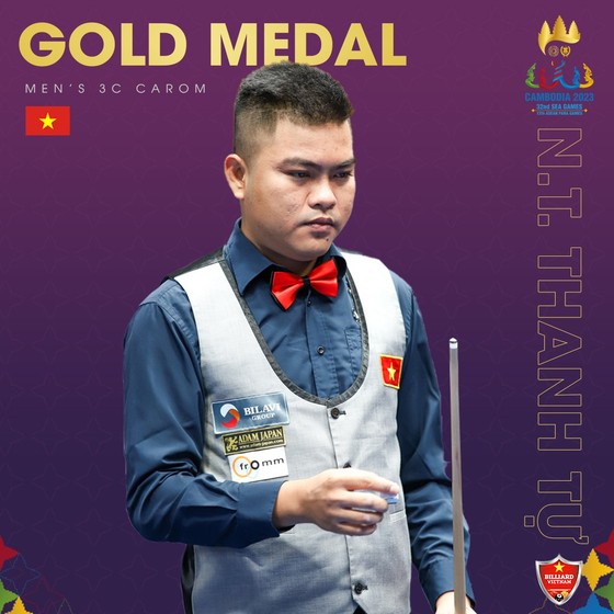 SEA Games 32: Nguyễn Trần Thanh Tự đi vào lịch sử là cơ thủ đầu tiên giành HCV Billiards Carom 1 băng và 3 băng - Ảnh 1.