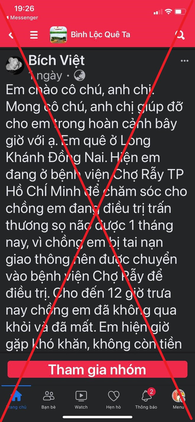  Bệnh viện Chợ Rẫy cảnh báo chiêu lừa đảo kêu gọi tiền từ thiện để đưa xác chồng về quê  - Ảnh 1.