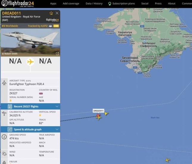 Máy bay trinh sát và máy bay chiến đấu NATO xuất hiện gần Crimea - Ảnh 1.