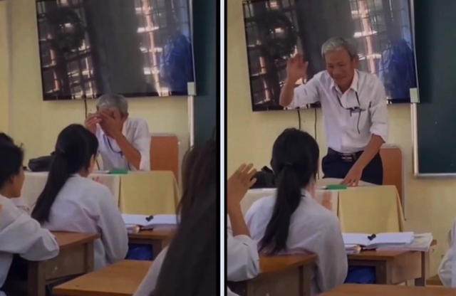 Xúc động đoạn video thầy giáo già lau nước mắt trong tiết dạy cuối cùng - Ảnh 2.