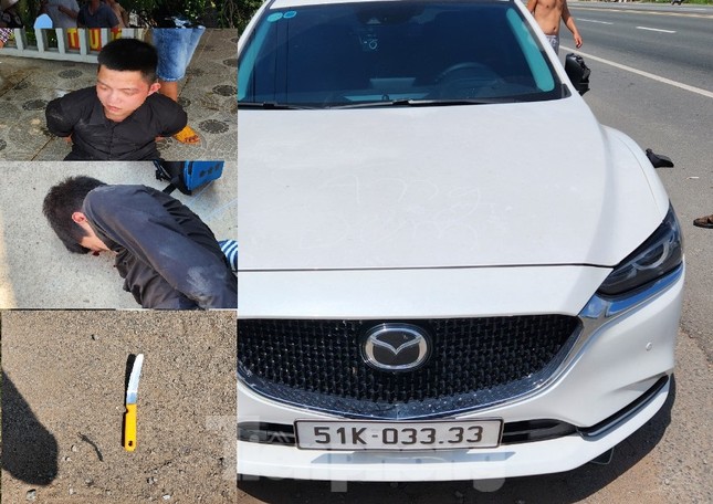 Hai đối tượng đi ô tô vào điểm giao dịch Viettel kề dao vào cổ nhân viên để cướp