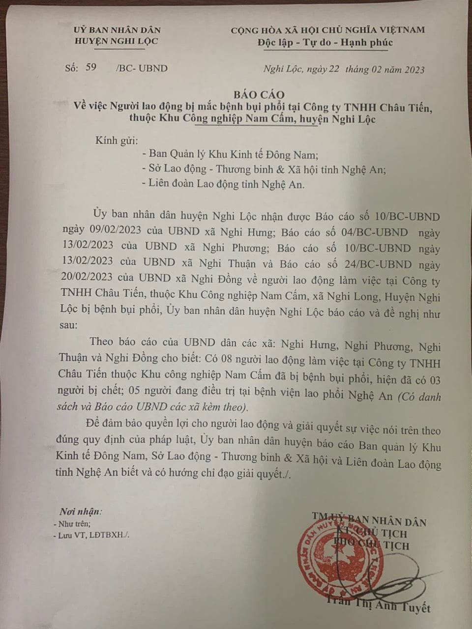 5 công nhân mắc bệnh bụi phổi, 3 người tử vong khi làm việc tại công ty bột đá - Ảnh 3.