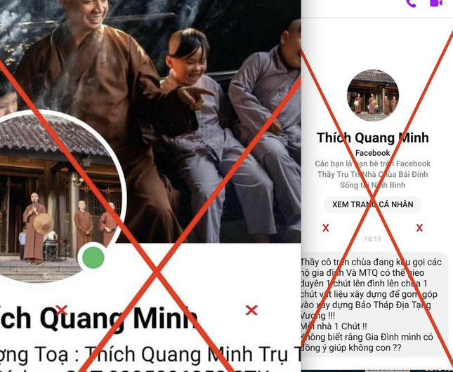 Thượng toạ Thích Minh Quang bị giả mạo Facebook, kêu gọi tiền bạc xây bảo tháp - Ảnh 1.