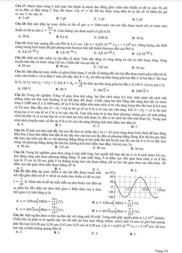 Gợi ý lời giải môn Vật lý kỳ thi tốt nghiệp THPT năm 2023 - Ảnh 13.