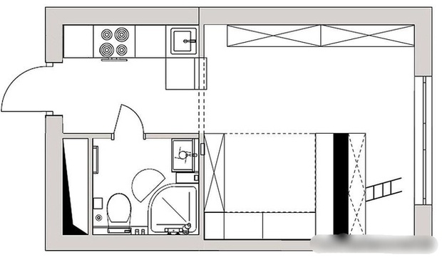 Căn hộ 25m2 thiết kế thông minh đủ cho 2 người ở nhưng có điểm cần lưu ý - Ảnh 2.