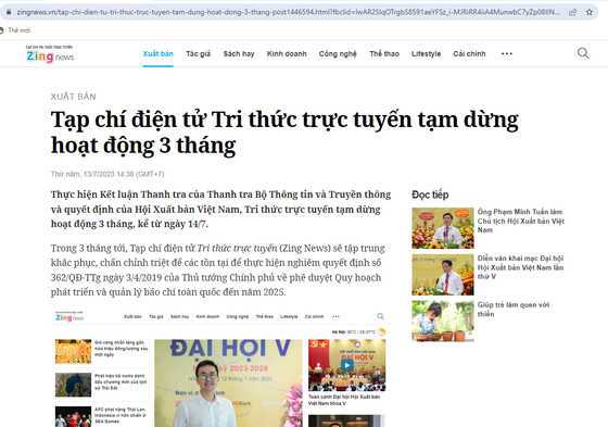 Tạp chí điện tử Tri thức trực tuyến tạm dừng 3 tháng - Ảnh 1.