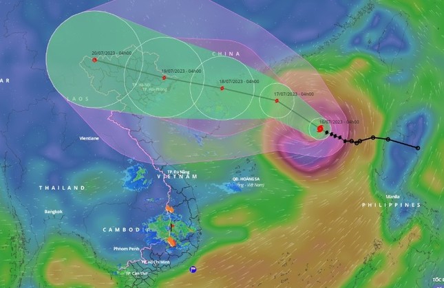 Bão số 1 tăng cấp nhanh, hướng về miền Bắc nước ta - Ảnh 1.