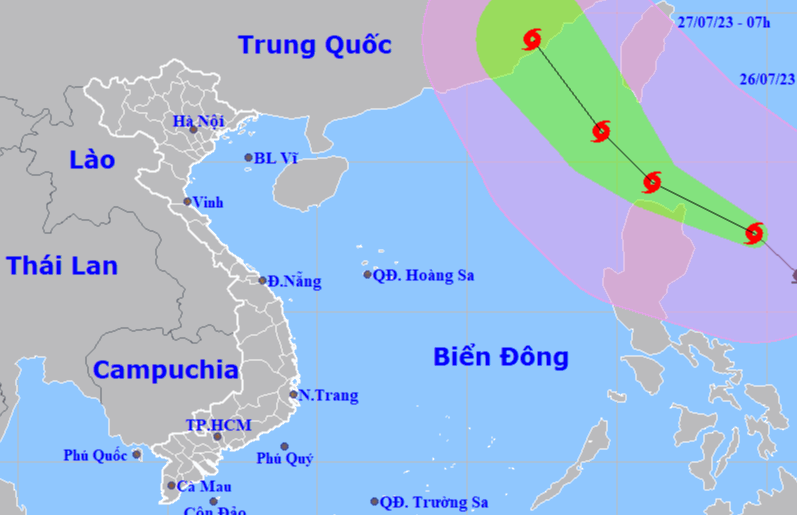 Bão Doksuri có ảnh hưởng tới đất liền nước ta? - Ảnh 1.