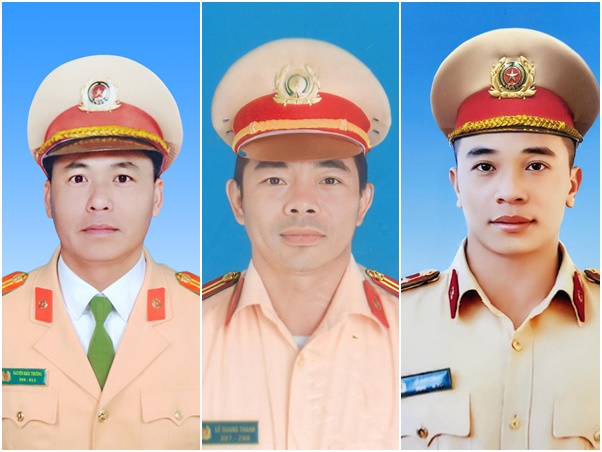 Bộ Công an quyết định Truy thăng quân hàm cho 3 chiến sĩ CSGT trong vụ sạt lở đèo Bảo Lộc - Ảnh 1.