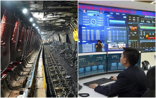 Đỉnh cao ngành khai thác ở Trung Quốc: Ngồi phòng điều hòa trên mặt đất điều khiển “quái vật công nghệ” để đào vàng đen - Ảnh 1.