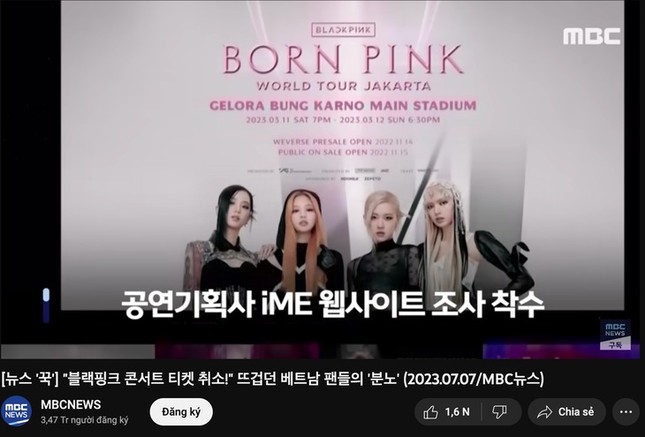 Đài quốc gia Hàn Quốc đưa tin Việt Nam điều tra BTC show BlackPink ủng hộ đường lưỡi bò - Ảnh 1.