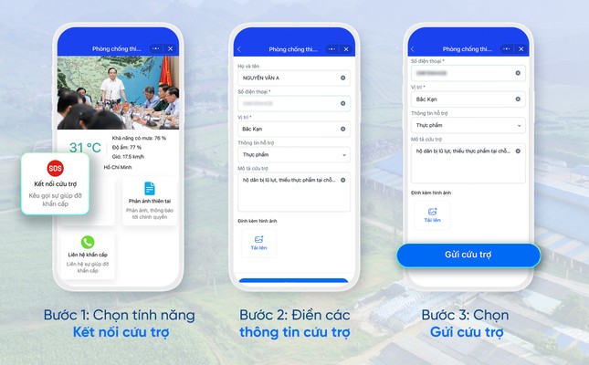 Hướng dẫn cách kêu cứu khẩn cấp qua mini app phòng chống thiên tai trên Zalo - Ảnh 2.