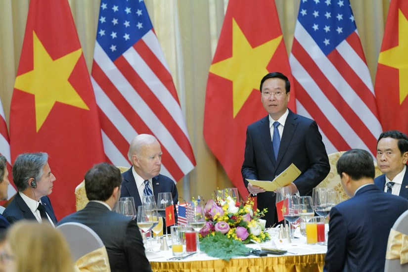 Chủ tịch nước Võ Văn Thưởng chủ trì Tiệc chiêu đãi Tổng thống Mỹ Joe Biden - Ảnh 1.