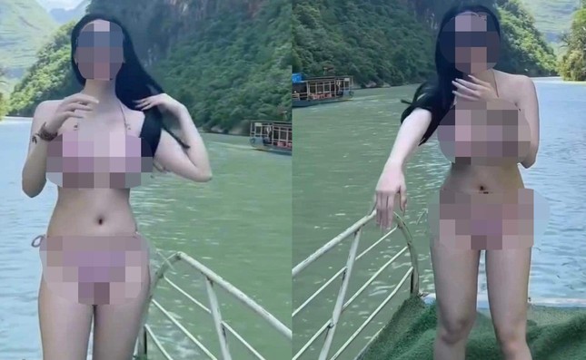 Hà Giang lên tiếng về nữ du khách mặc bikini gây tranh cãi trên sông Nho Quế - Ảnh 1.