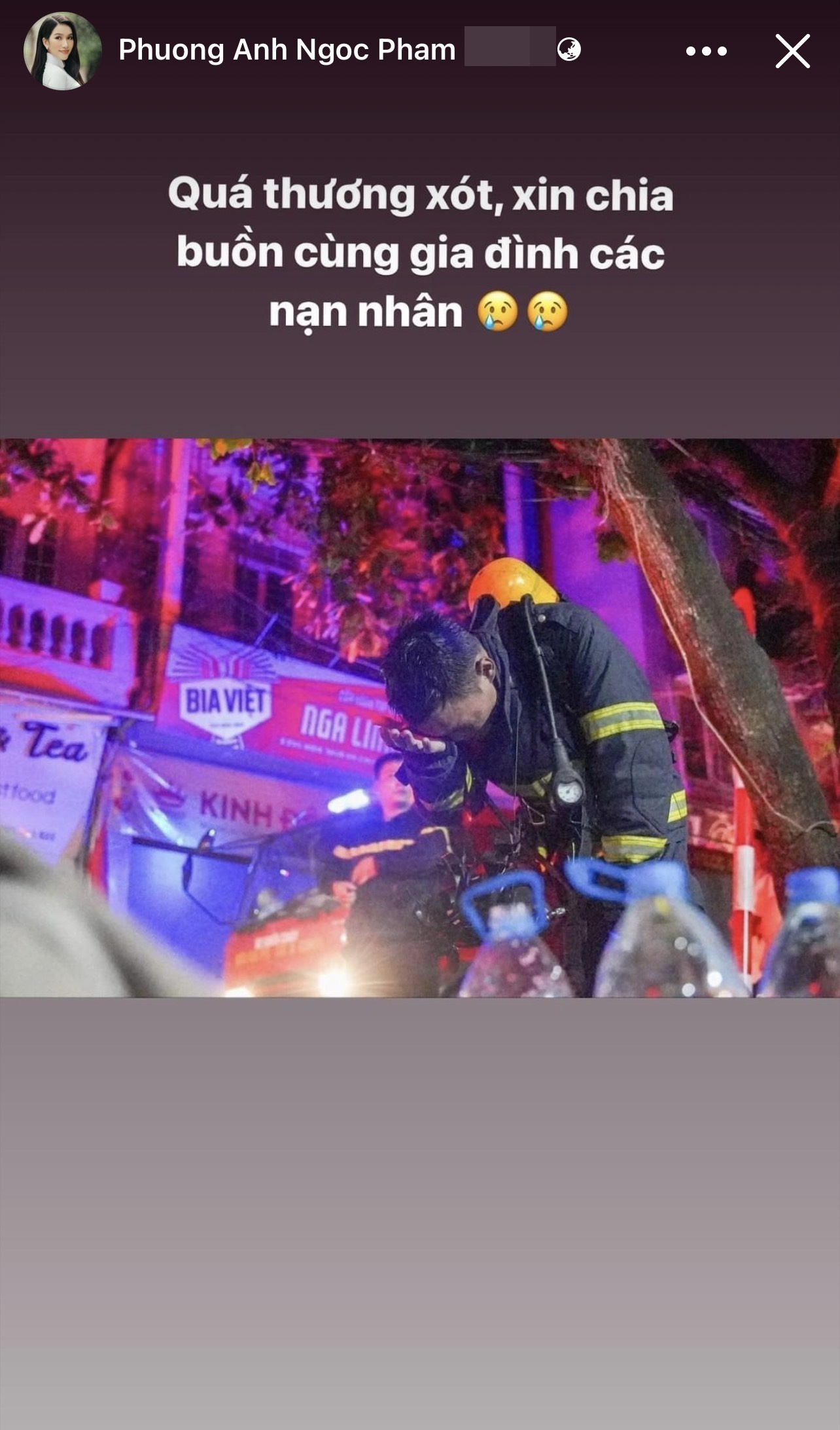 Thùy Tiên cùng dàn hậu Việt đau xót chia buồn với nạn nhân vụ cháy chung cư mini tại Hà Nội - Ảnh 2.
