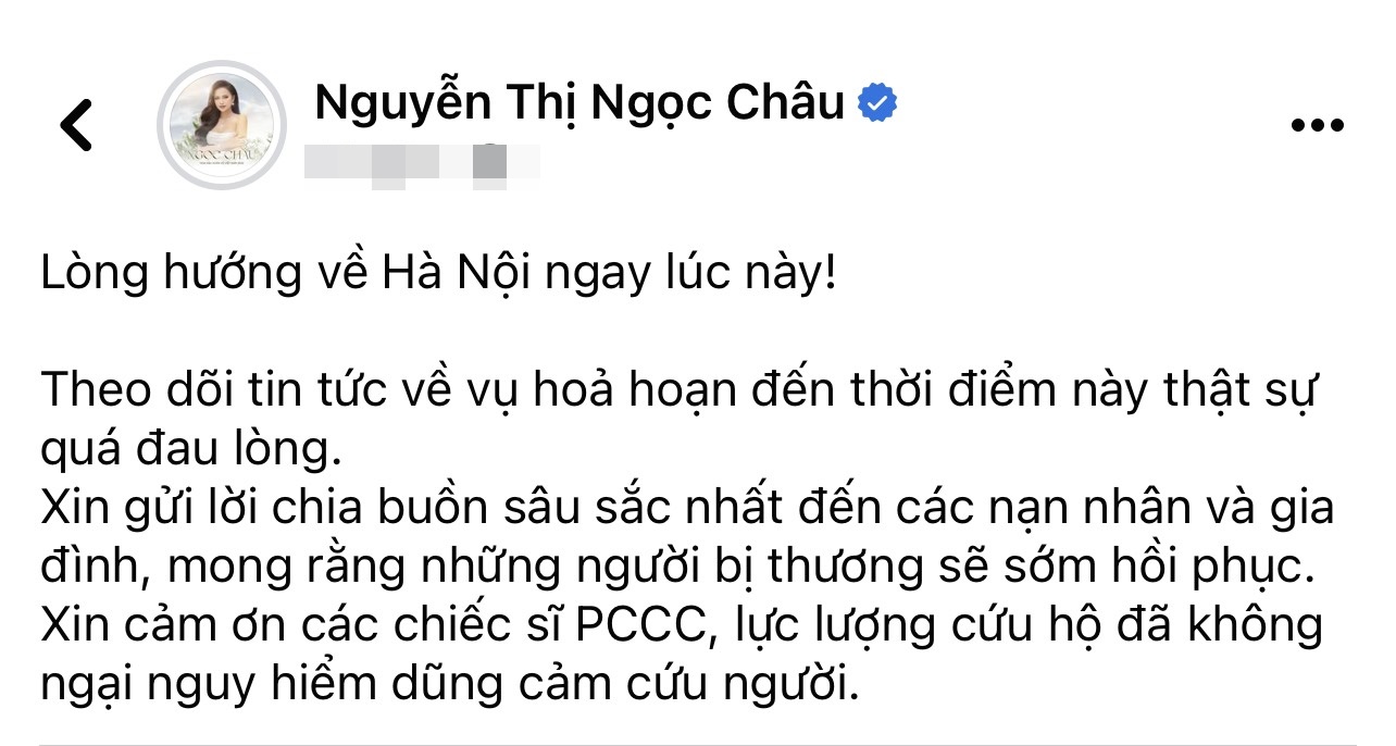 Thùy Tiên cùng dàn hậu Việt đau xót chia buồn với nạn nhân vụ cháy chung cư mini tại Hà Nội - Ảnh 6.