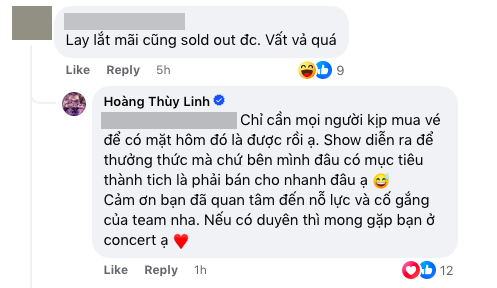 Hoàng Thùy Linh lên tiếng khi bị chê lay lắt mãi mới bán hết vé concert, cách đáp trả netizen gây chú ý - Ảnh 3.