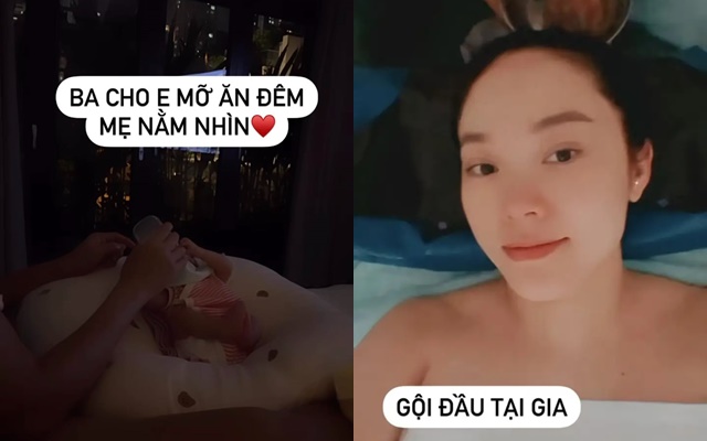 Quý tử nhà Minh Hằng chưa đầy 1 tháng tuổi đã được mẹ cho làm điều đặc biệt