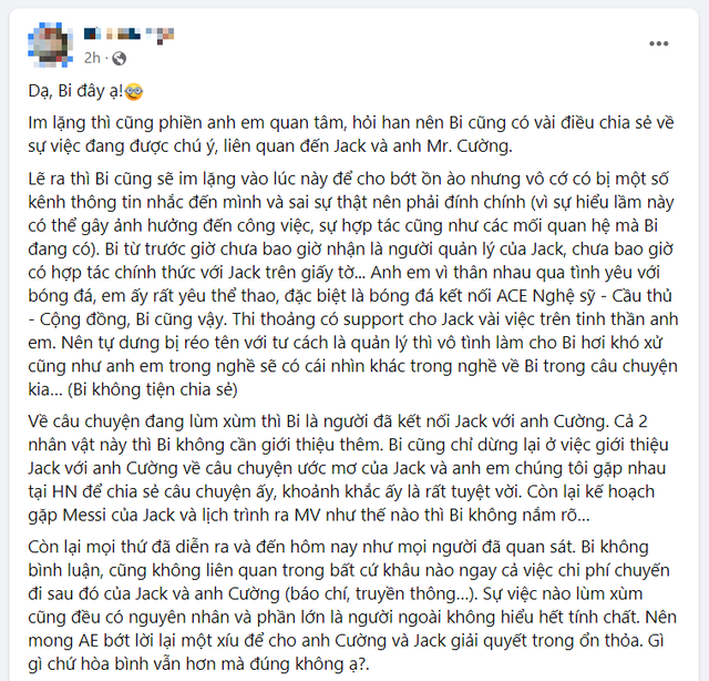 Người kết nối Jack với doanh nhân Quốc Cường lên tiếng, nói gì về drama những ngày qua? - Ảnh 2.