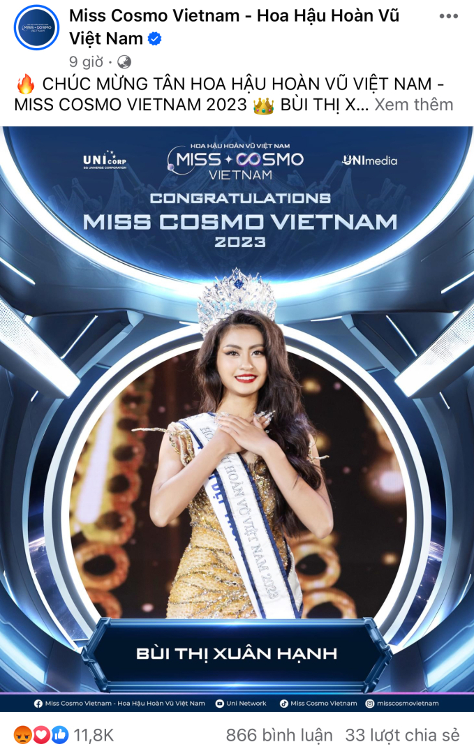 Fanpage Hoa hậu Hoàn vũ Việt Nam nhận "bão phẫn nộ" hậu kết quả đăng quang của Bùi Thị Xuân Hạnh- Ảnh 5.