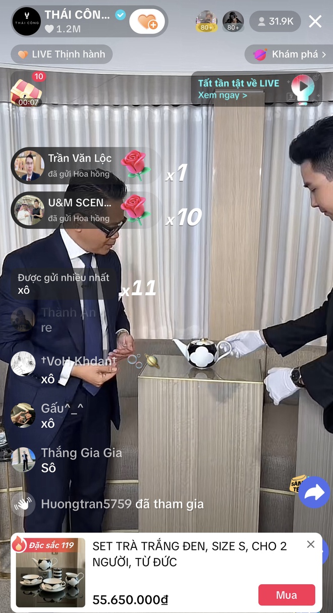 Phiên livestream đầu tiên của NTK triệu đô Thái Công: Lượt người xem cực khủng, phút cuối tung sản phẩm chỉ 99 nghìn đồng, ai cũng mua được!- Ảnh 1.