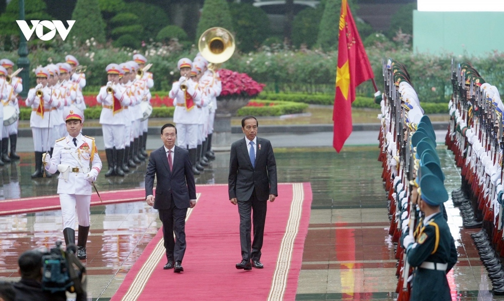 Toàn cảnh lễ đón Tổng tống Indonesia thăm cấp Nhà nước tới Việt Nam- Ảnh 3.